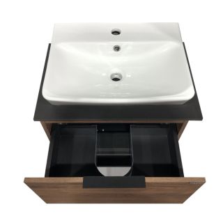 Зеркало-шкаф Comforty Штутгарт-90 дуб тёмно-коричневый