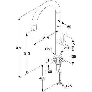 Смеситель для кухни Kludi Aurea 558030575 хром