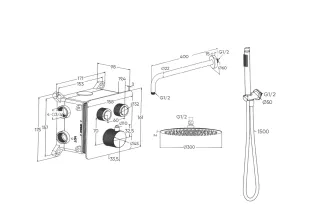 Душевой комплект Milleau Tissage TERMO 2SBIT/801-CR хром