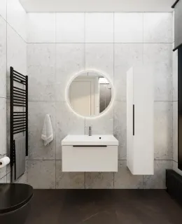 Зеркало La Fenice Terra  FNC-02-TER-B-80 белое матовое 80 см