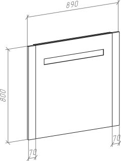 Зеркало с подсветкой Bellezza Берта 90см черный 00000007102