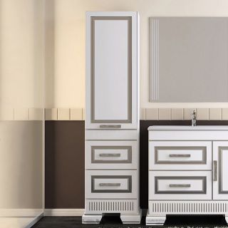 Шкаф-колонна Opadiris Оникс 50 L Z0000005505 Белый глянцевый с серебристой патиной