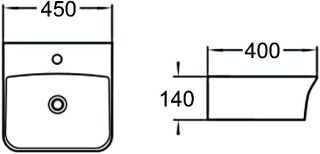 Раковина накладная SantiLine SL-2006 45см белый