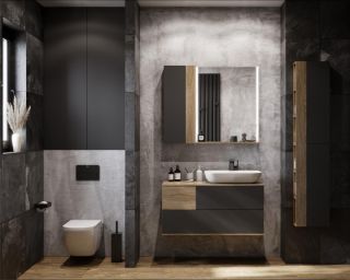 Тумба под раковину Акватон Терра 105см дуб кантри/антрацит 1A246901TEKA0