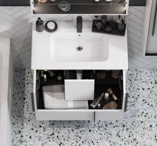 Тумба под раковину Акватон Ривьера 60см белый матовый 1A238801RVX20