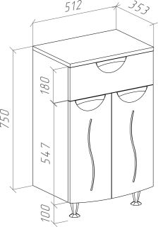 Тумба Bellezza Глория 50см белая 00000006248