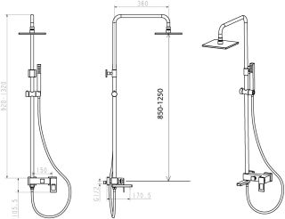 Душевая стойка Boheme Q хром/золото 148-CRG