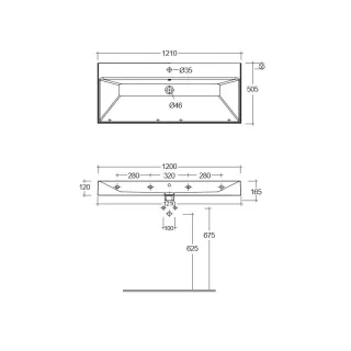 Раковина Kludi Resa 59WW12143 120 см белый
