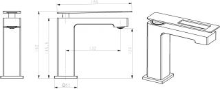 Смеситель для раковины Boheme Q белый/чёрный 141-WB