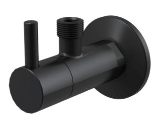 Угловой вентиль AlcaPlast с фильтром 1/2" ? 3/8" круглый черный матовый ARV001-BLACK