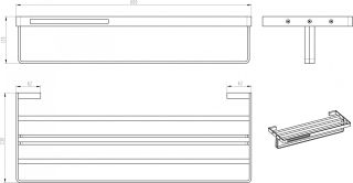 Полка для полотенец Boheme Q чёрный/золото 10947-G-B
