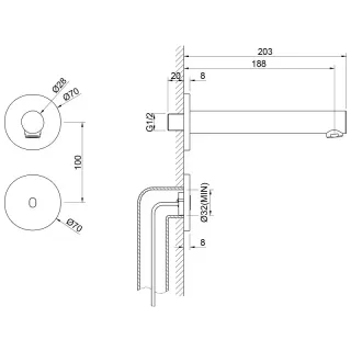 Встраиваемый смеситель для раковины Timo Saona 2373/19SM сенсорный розовое золото