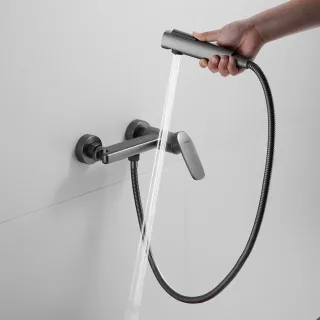 Гигиенический душ со смесителем Shevanik S8505T-1 оружейная сталь