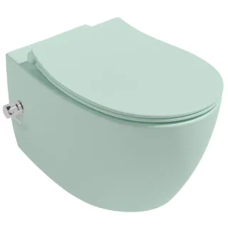 Подвесной унитаз Isvea Sentimenti Neo 10ARS1015I-2T безободковый с функцией биде мятно-зелёный матовый