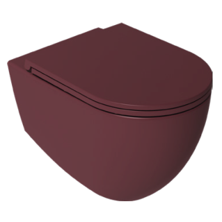 Подвесной унитаз Isvea Infinity 10NF02001SV-2R безободковый крышка микролифт бордовый матовый
