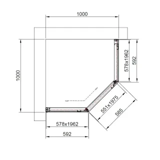 Душевой уголок Timo T33L 100x100 см левый никель