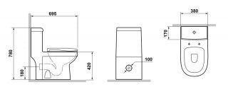 Унитаз-моноблок Laguraty 20980W с сиденьем микролифт белый