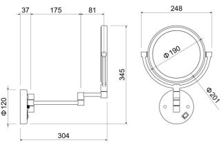 Косметическое зеркало Aquatek AQ4912MB черный