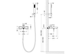 Смеситель для ванны Aquatek Либра AQ1649CR хром