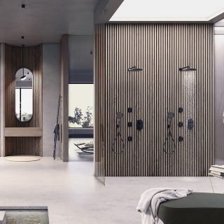 Верхний душ Bossini Cosmo I00596.073 28 см чёрный матовый