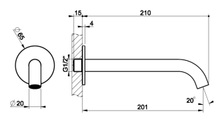 Встраиваемый излив для раковины Gessi 316 54110.727 брашированная латунь