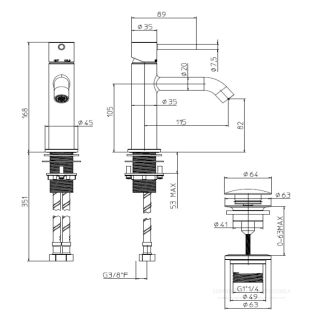 Смеситель для раковины Bossini Teo-M Z00701.022 античная бронза
