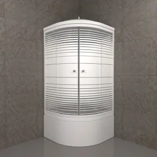 Душевая кабина Triton Стандарт-Полосы Щ0000061836 90x90 см профиль белый стекло с узором