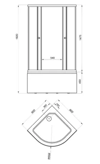 Душевой уголок Triton Стандарт-Полосы Щ0000061799 90x90 см профиль белый стекло с узором