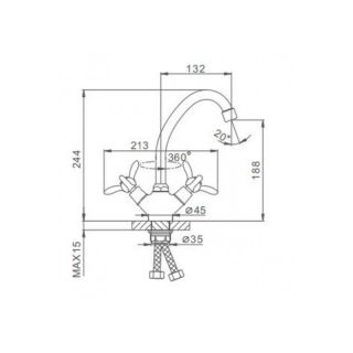 Смеситель для кухни Frap F4112 хром