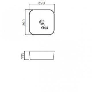 Накладная раковина Gappo GT201 39 см белый