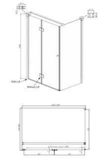 Душевой уголок Ambassador Diamond 12011107L 120x80см левый хром/прозрачное