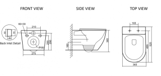 Унитаз подвесной SantiLine SL-5025 безободковый белый