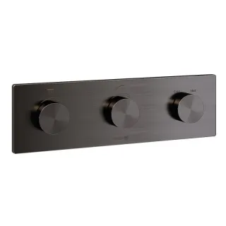 Электронный смеситель-термостат для душа Kludi Tronic 38300N2-00 оружейная сталь