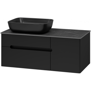 Подвесная тумба под раковину Misty Роял 100 см П-Роя-01100-021П2Я черный