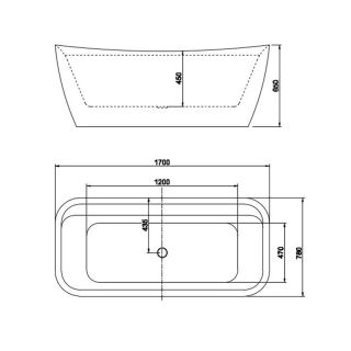 Акриловая ванна Aquatek Амадео AQ-197778  белая 170х78  см