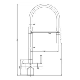 Смеситель для кухни DQ DA1462505Black черный