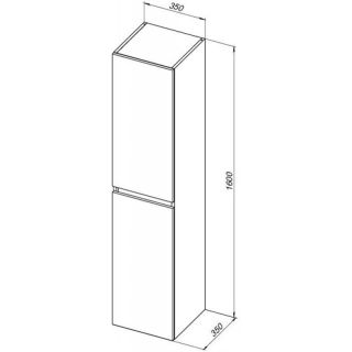 Пенал Aquanet Вега 2.0 343971 35 см бежевый