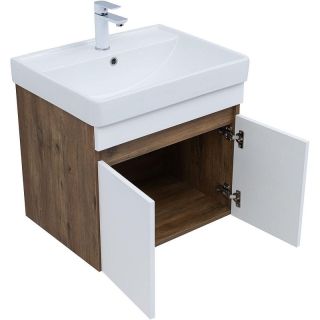 Тумба под раковину Aquanet Оптима 344791 60 см дуб рустикальный/белый сатин