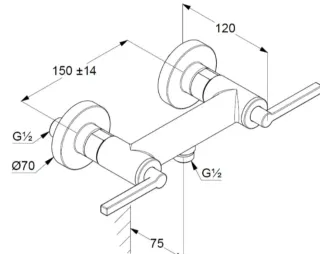 Смеситель для душа Kludi Nova Fonte Puristic 20710N515 брашированный никель