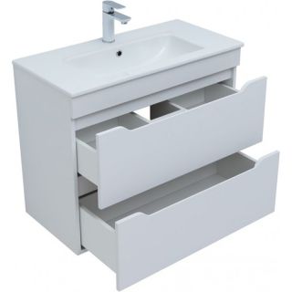 Тумба под раковину Aquanet Практика 347965 80 см белый глянец