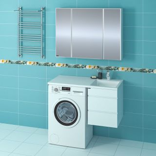 Раковина над стиральной машиной СанТа Лидер 900107N 100см правая белый