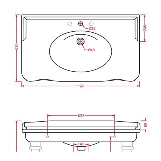 Раковина ArtCeram HERMITAGE HEL004 01 00 bi*1 белая 112 см