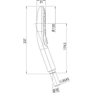 Душевая лейка Bossini Syncronia B00800.030 хром
