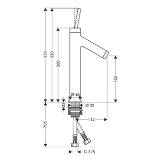 Смеситель для раковины Hansgrohe Starck 10123000 хром