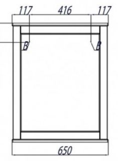 Зеркало Леон Акватон 65см дуб белый 1A187102LBPS0
