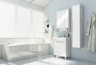 Зеркальный шкаф Акватон Рико 65см белый/ясень фабрик 1A215202RIB90