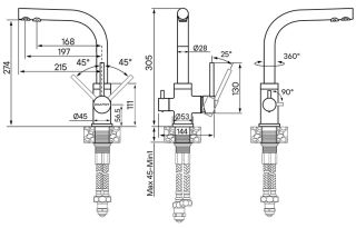 Смеситель для кухни Paulmark Essen Es213011-402 серый металлик