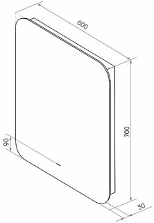 Зеркало с подсветкой Continent Burzhe ЗЛП531 с бесконтактным сенсором 60см