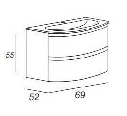 Тумба под раковину Cezares 69x55 Rovere tabacco Vague 54834