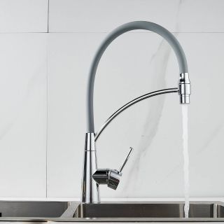 Смеситель для кухни Shevanik S743-9 серый/хром